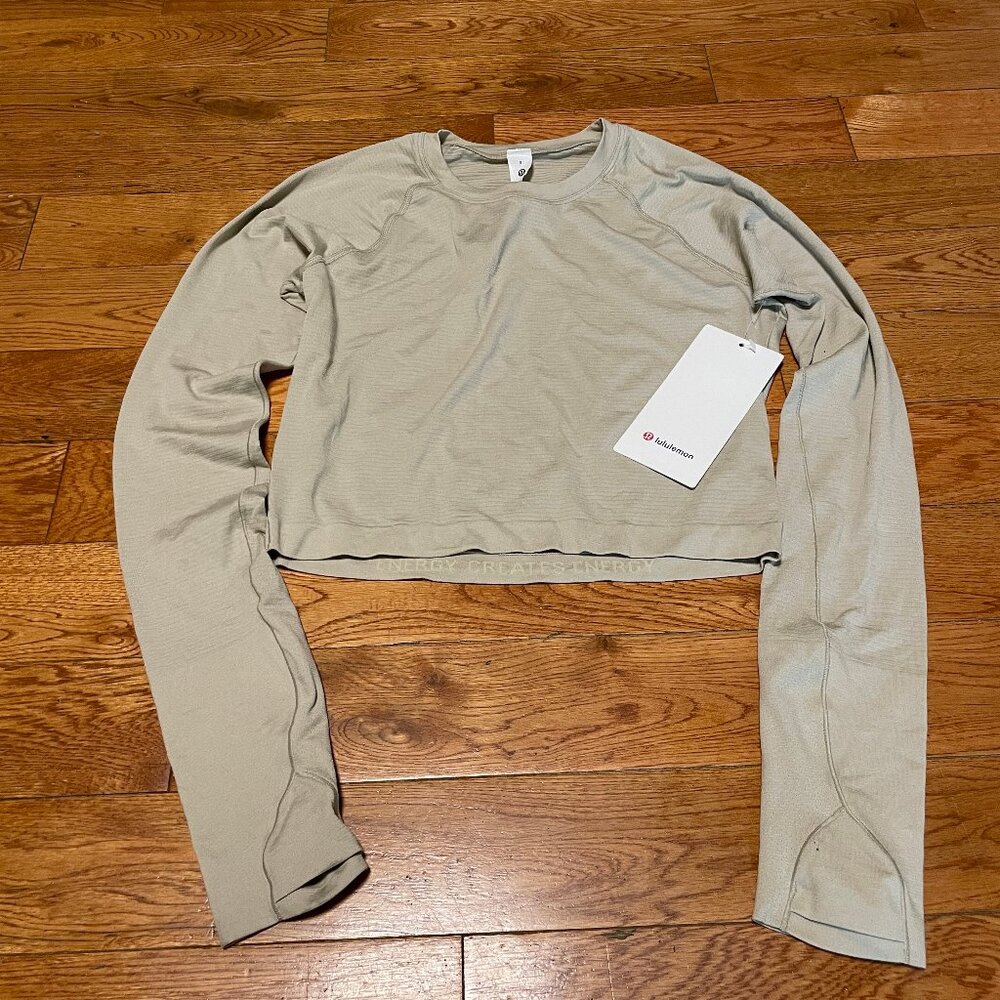 NWT Lululemon Swiftly Tech Cropped Long Sleeve Shirt 2.0 Size 8 MTMT Mojave Tan